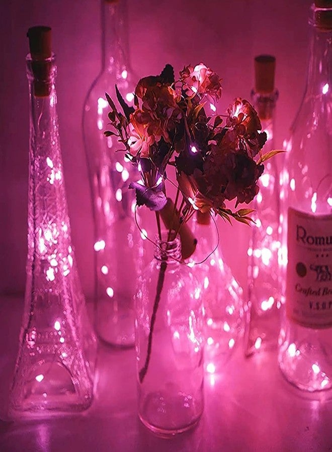 Lexton Cork Light | Bottle Light | Copper String Light | Cork String Light for Room Decor, Birthdays, Party, Diwali (Pink Color Pack of 2) Includes Additional 3 Button Cells for Extended Use - Image 5